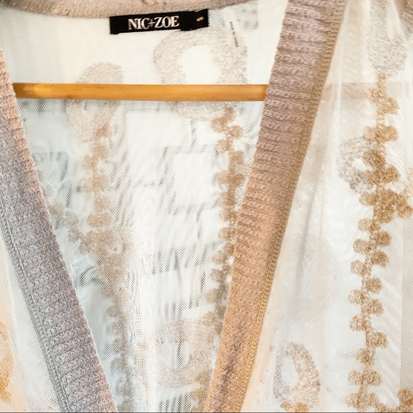 Nic + Zoe Sheer Embroidered Floral Lace Cardigan - Picture 4 of 9